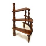 Set of stained beech three step spiral library steps, 93cm high Condition: Some marks to the steps -
