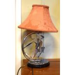 Art Deco style table lamp in the form of a female figure, 38cm high with shade Condition: PAT tested