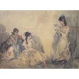 Sir William Russell Flint - Signed print 'The Pendant', signed in pencil lower right, 50cm x 69cm,