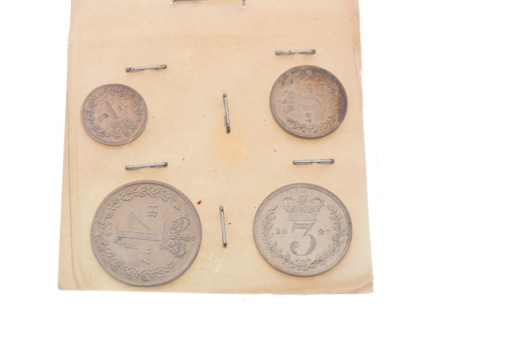 Coins - Edward VII Maundy set, 1909, in Spink & Son Ltd red case, together with a George IV Maundy - Image 3 of 4