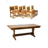 John Chapple for L.B.J. Furniture Production good quality reproduction carved oak dining suite