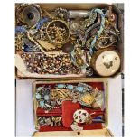 Quantity of costume jewellery, to include; silver bracelet, cocktail watches, etc Condition: Would