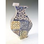 Robin Wade - Studio art pottery vase, having purple/pink ground, marks to base, 21.5cm high