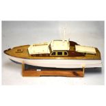 Scratch built Speranza model boat, 97cm long Condition: No engine etc fitted - **General condition