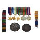 Second World War miniature medal group comprising: Defence Medal, 1939-1945 medal, Pacific Star,