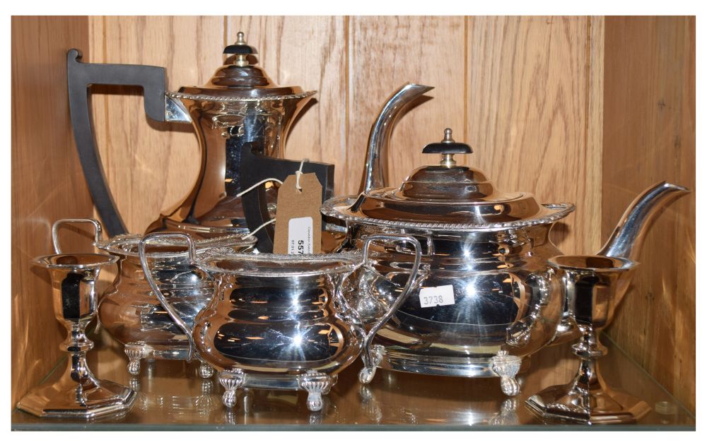 Quantity of silver-plated wares etc to include a Viners of Sheffield four-piece tea set,