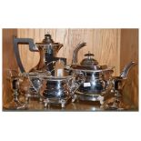 Quantity of silver-plated wares etc to include a Viners of Sheffield four-piece tea set,