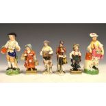 Group of 19th/20th Century Dresden type figures, the largest 13cm high approx (6) Condition: we