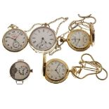 Gentleman's silver cased open-face pocket watch, white Roman dial with subsidiary at VI, 53mm
