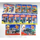 Quantity of Captain Scarlet, Joe 90 and Thunderbirds card back figures Condition: Some bending to