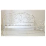 Modern metal tubular framed Ikea daybed, 197cm x 1134cm x 98cm approx Condition: Two cracks to the