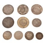 Coins - Collection of Georgian coinage to include; half-crowns, shillings, etc (10) Condition: Would