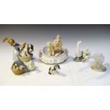 Five Lladro porcelain figure groups etc Condition: Duck figure group - Base has split in half with