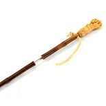 Bamboo sword stick having clenched fist handle, blade measuring approximately 45cm long Condition: