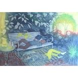 Richard Bawden - Signed limited edition print - 'Time Out', 13/85, 35cm x 51cm Condition: Some