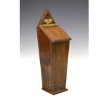 Oak candle box having hinged cover, 37cm high Condition: Would appear to be a made-up piece. **Due