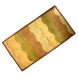 Modern wool rug with abstract meander design in earth colours, 162cm x 246cm Condition: Loss to