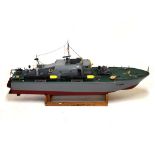 Scratch built model of HMS Sabre (P180), 130cm long Condition: Good overall condition, the model has