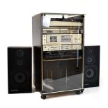 Marantz TT130 record player, cassette player, amplifier and CD player in Marantz cabinet, together