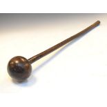 African knobkerrie club, 66cm long Condition: Split to head and along top of shaft, in need of a