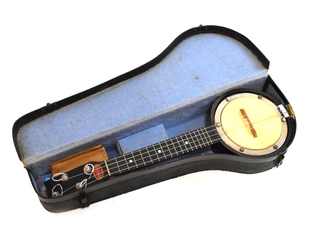 'Down South' four-string ukulele, 52cm long with case Condition: Has been restrung. Appears playable