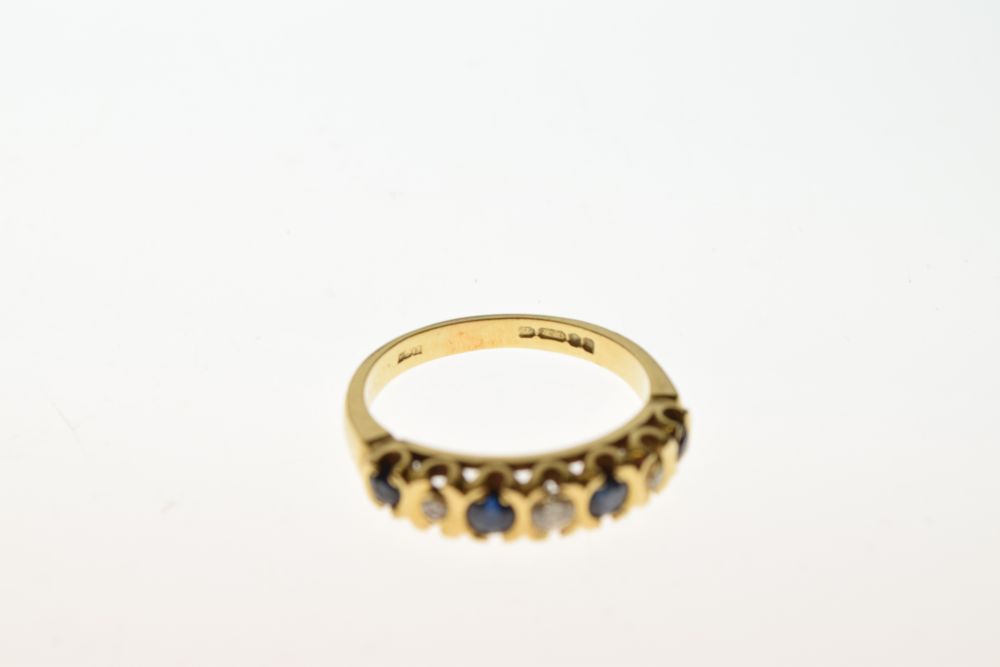 18ct gold, sapphire and diamond seven-stone ring, size N, 4.2g gross approx Condition: ** Due to - Image 4 of 5