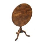 George III mahogany snap top tripod occasional table, 74cm wide x 72cm high Condition: Top with