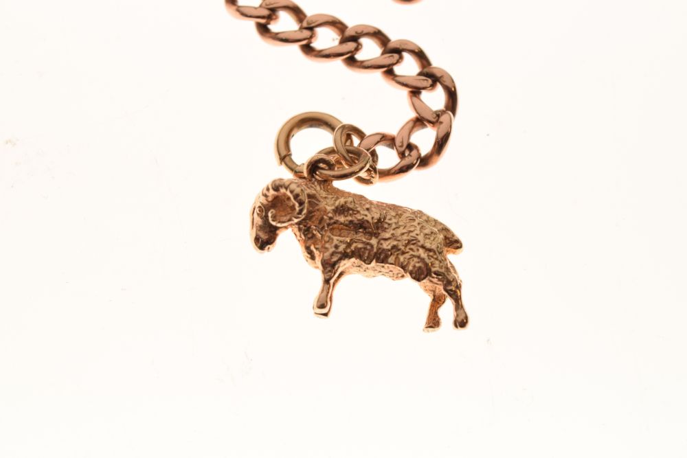 9ct gold curb link bracelet with cast goat or ram charm, 17.5g approx Condition: ** Due to current - Image 2 of 6