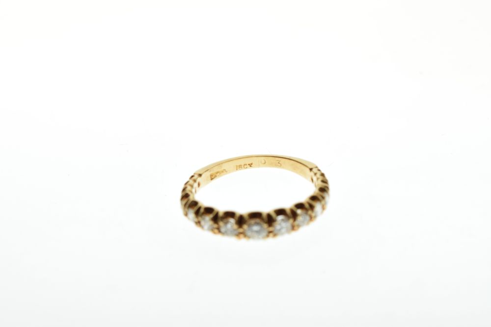 Yellow metal and fifteen stone diamond ring, shank stamped 18ct, size L, 2.6g gross approx - Image 5 of 5
