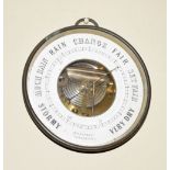 Early 20th Century holosteric barometer reading from 28-31 inches of pressure with remarks, 20.5cm