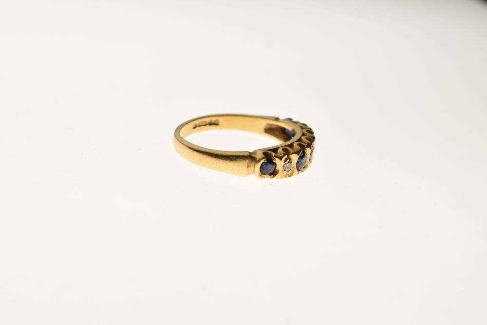 18ct gold, sapphire and diamond seven-stone ring, size N, 4.2g gross approx Condition: ** Due to - Image 3 of 5