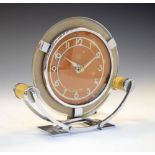 Smiths Art Deco-style electric mantel timepiece, 17.5cm wide x 15.5cm high Condition: A few loose