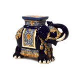 Elephant design pottery jardinière stand, 41cm high Condition: **Due to current lockdown conditions,