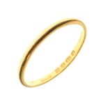 22ct gold wedding band, size Q, 2.1g approx Condition: Has been bent out of shape - ** Due to