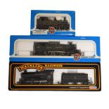 Two 00 gauge Airfix railway train set locomotives, together with a Mainline Railways locomotive