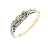 Yellow metal, platinum and diamond dress ring, shank stamped 18ct & Plat, size K½, 2g gross approx