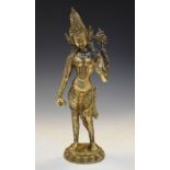 Tibetan cast brass or bronze figure of a deity, 41cm high Condition: Good clean condition. **Due