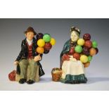 Royal Doulton 'The Balloon Man' (HN1954), together with 'The Old Balloon Seller' (HN1315) Condition: