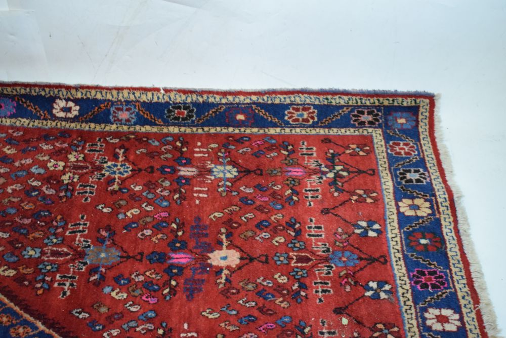 Middle Eastern wool rug, probably North West Persia, the bright red field with all-over boteh, 160cm - Image 5 of 6