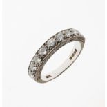 18ct white gold and diamond half eternity ring, set nine stones, totalling approximately 0.9 carats,
