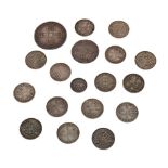 Small collection of GB coinage to include; Queen Anne shilling 1709, George II sixpence 1757 and a