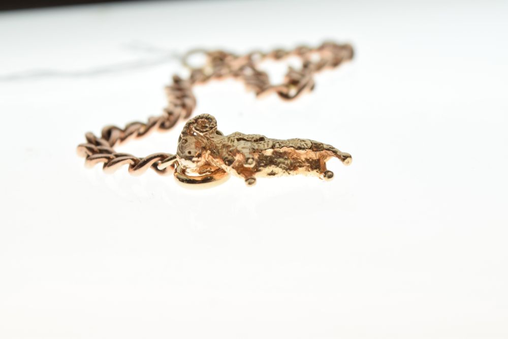 9ct gold curb link bracelet with cast goat or ram charm, 17.5g approx Condition: ** Due to current - Image 4 of 6