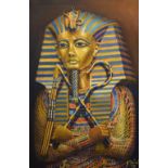 F.Ward (20th Century) - Oil on canvas - Portrait of an Egyptian Pharaoh, signed and dated '73