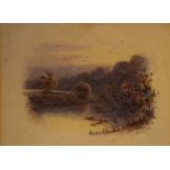 Frederick William Seville - Watercolour - Pair of waterside landscapes, each signed, 11.5cm x 15.
