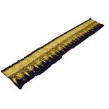 Indian yellow metal thread embroidered tapestry panel or runner, 220cm x 36cm Condition: Minor