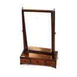 George III mahogany box base dressing table mirror, 44cm wide Condition: Cracking and minor corner