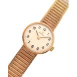 Omega - Lady's 9ct gold wristwatch, silvered Arabic dial with 17 jewel movement number 27382356,