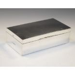 George VI silver cased table top box with hinged lid, Birmingham 1944, 18cm wide Condition: The