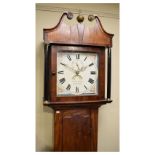 Early 19th Century oak and mahogany cased 30 hour painted dial longcase clock, David Smith,