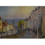 Michael B Edwards - Oil on canvas - St Michaels Hill, Bristol, framed, 43.5cm x 59cm Condition: